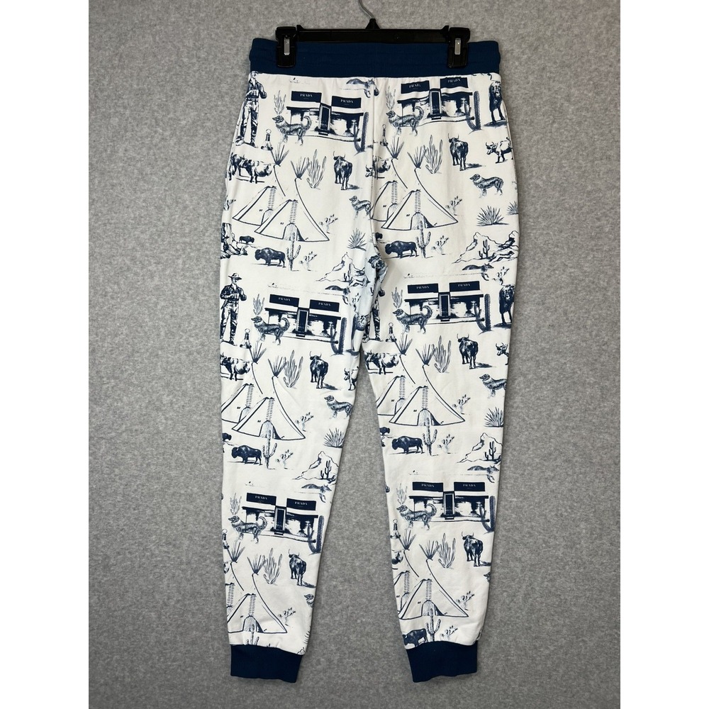 Katie Kime Pajama Pants Bottoms Marfa Toile Women's Blue Sz S Cowboy Texas (23)